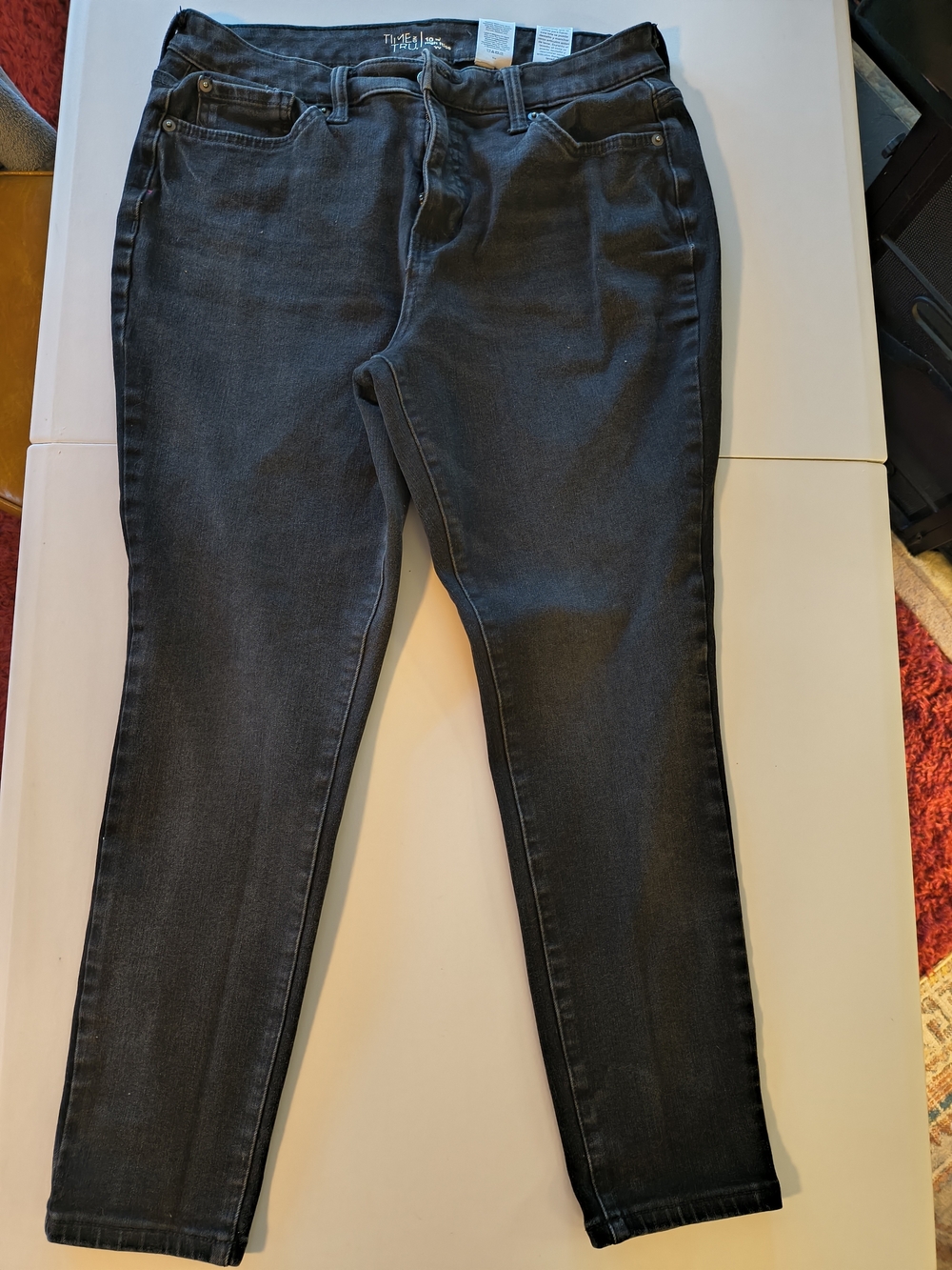 Women's Black Stretch Slim Jeans Time and Try size 10 petite